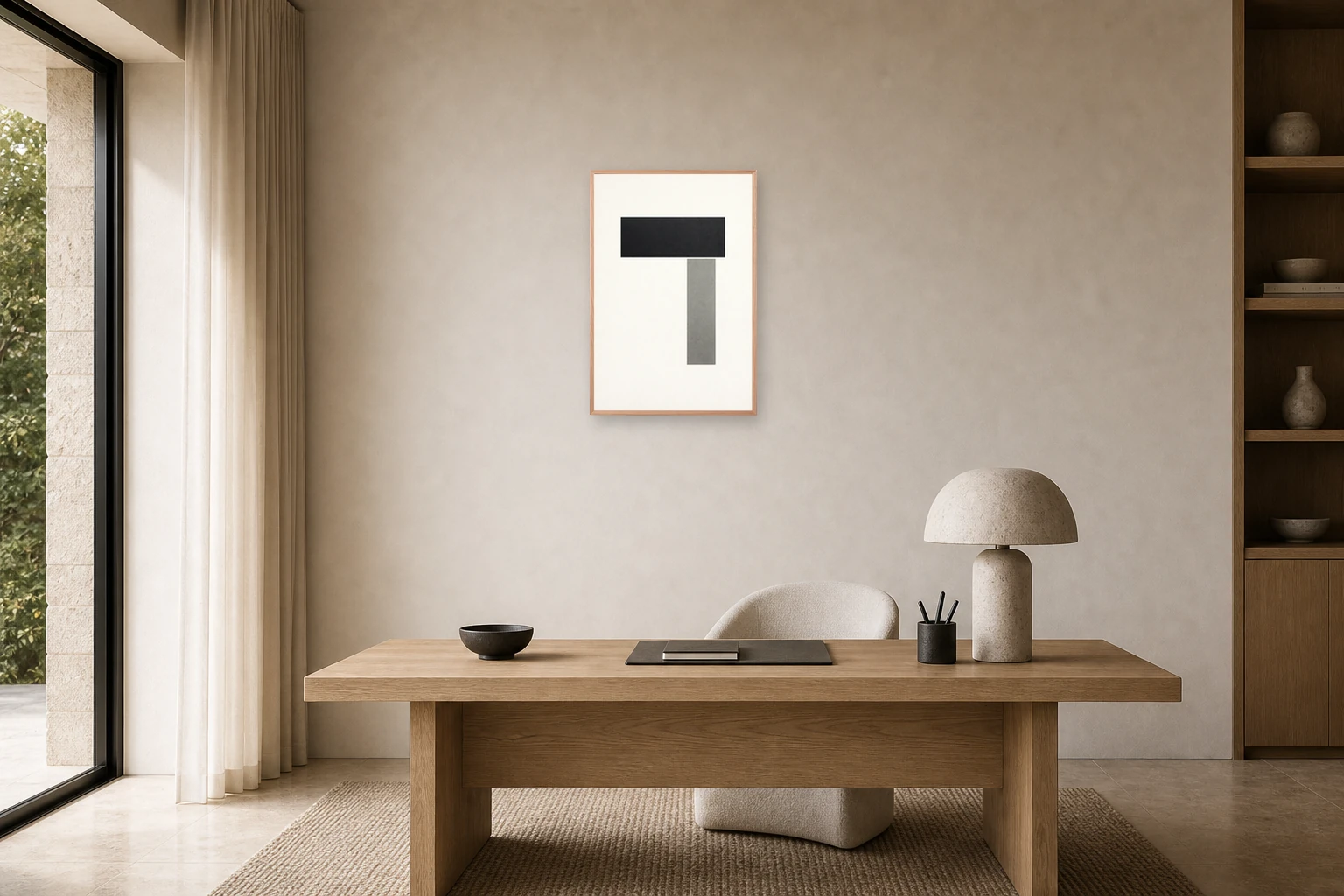 Tension No. 1 shown as A1 in Tasmanian Oak, styled in a Quiet executive workspace